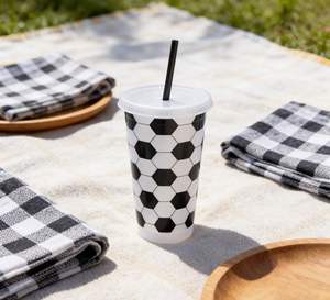 Soccer Party Supplies Eco Friendly <b>Reusable</b> PP Plastic Football Theme Sports Fans Gift <b>Cup</b> - Product Image 3