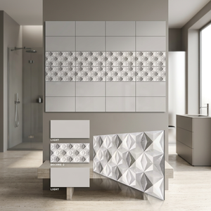 Carreaux de céramique émaillés brillants 3D convexes concaves décoration murale intérieure de villa antique 12x24 30x60cm 300x600mm carrelage mural en porcelaine - Product Image 5