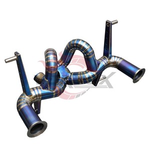 ท่อไอเสียแบบตรงเต็มระบบ Vortex Blue Titanium สำหรับ Lamborghini Aventador S LP740-4 พร้อมท่อดาวน์ไปป์แบบป้องกันความร้อน V12 Racing Pipe - Product Image 5