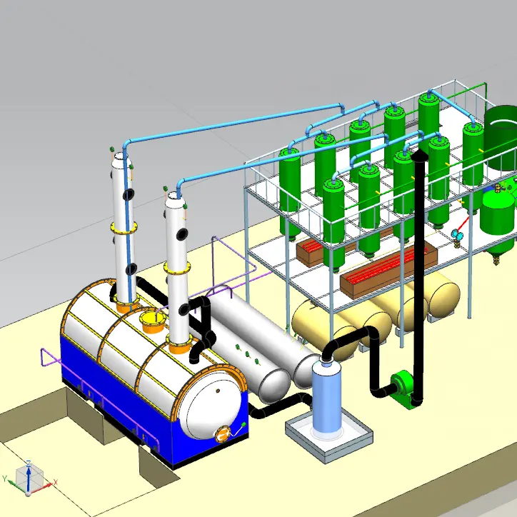 30ton per day Waste Engine Oil Recycling to Diesel Machine Heavy Oil Distillation Plant Crude Oil Refinery Machinery