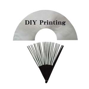 Éventails pliables en papier, tissu, soie, écologiques, avec poignée et baleines en bambou personnalisables, impression de logo, vente en gros - Product Image 1