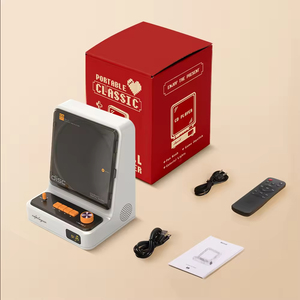 เครื่องเล่นซีดีพกพาพร้อมลำโพง USB FM ดีไซน์ย้อนยุคขนาดเล็กกะทัดรัดสำหรับใช้ในบ้านหรือบนโต๊ะทำงานส่วนตัว - Product Image 2