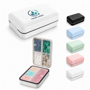 Custom Logo Promotional Gift <b>8</b> Grid Pill Organizer Box Portable Travel Medicine Case for Vitamins and <b>Tablets</b> - Product Image 1