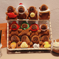 Porte-clés en peluche Capybara mignon en coton PP, pendentif animal en peluche amusant pour sac et décoration de voiture, cadeau