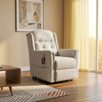 Sillón Reclinable Eléctrico de Cuero HONGQIANG con Masaje y Elevación, Diseño Moderno de Mediados de Siglo, Estructura Metálica con Espuma USFR, al Mejor Precio