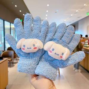 2025 nueva tendencia lindo Anime muñeca gato mitones calentador invierno tejido dibujos animados niños guantes de felpa para niñas regalo - Product Image 2