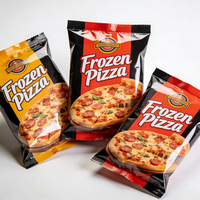 Emballage de soupe congelée avec fermeture éclair de qualité alimentaire personnalisé, sachet en plastique à fermeture arrière, sac à pizza pour congélateur