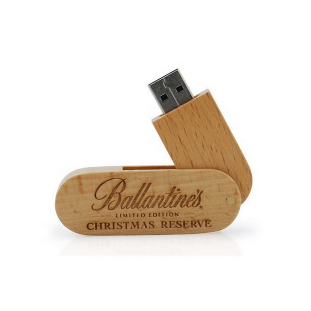Free Engrave Logo Wood Gadget Swivel Natural Wood Usb Bamboo Usb Flash Drive 3.0 64Gb 32GB 8GB 16GB USB Memory Stick Wooden Box