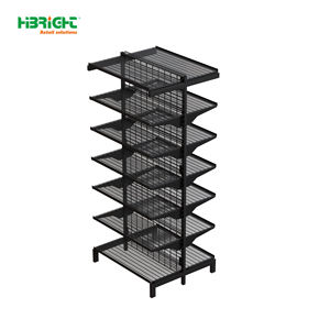 Étagères métalliques robustes Highbright à quatre colonnes, présentoir de supermarché et support d'affichage avec installation rapide - Product Image 3