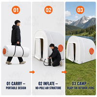 Tente de glamping gonflable DWF pour toutes les saisons, imperméable, portable, pour hébergement en montagne, camping, station balnéaire, location