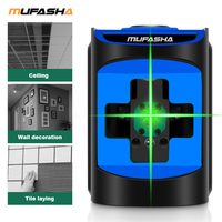 MUFASHA Petit niveau laser à 2 faisceaux verts croisés Mini niveau laser rotatif automatique à nivellement automatique A2G
