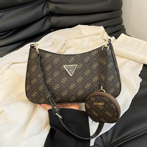 2026 <strong>Guesses</strong> Women's Designer Shoulder <strong>Bags</strong> PU Leather Zipper Closure Letter Winter Medium Size Luxury Handbag Daily Use - Product Image 1