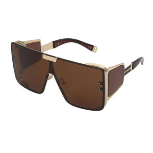 Lunettes de soleil surdimensionnées steampunk personnalisées pour femmes, monture noire, protection UV400, style Instagram 50662 - Product Image 3