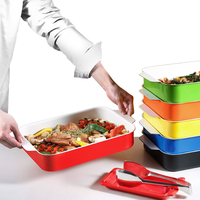 Loyang Panggang Anti Lengket Stainless Steel Warna-Warni - Loyang 3 Lapis, Tahan Lama untuk Dapur, Prasmanan, Restoran & Katering