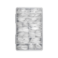 450 faux ongles mats à couverture complète, pré-encrés, forme amande et carrée, à presser, pour le nail art DIY et usage en salon à domicile