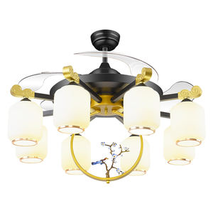 พัดลมเพดานพับเก็บได้สไตล์จีน Y259ขนาด42นิ้วพัดลมตกแต่งโคมไฟพัดลมเพดานห้องรับประทานอาหารพร้อมรีโมทควบคุม - Product Image 6