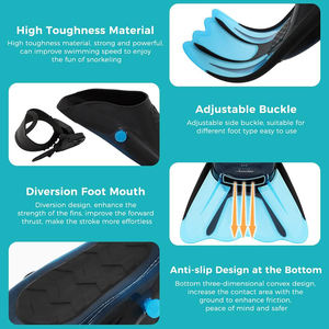 PIKOBELLO profesyonel tüplü kısa dalış yüzgeçleri dalış yüzme yüzgeçleri erkekler serbest kauçuk TPE yüzmek <span class=keywords><strong>Flippers</strong></span> - Product Image 3