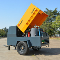 Compresseur d'air diesel portable à vis, refroidi par eau, 8 bars, 37 kW, 185 CFM, 5m³/min, pour l'économie d'énergie, l'exploitation minière, le sablage et le forage au Pérou