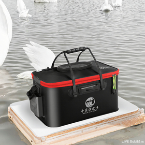 Nouvelle boîte à poissons vivants pliable, imperméable et durable, à une couche, en EVA souple, multifonctionnelle, seau de plage 28L pour la pêche - Product Image 3