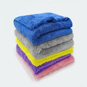 Aangepaste Auto Wassen Handdoek Microfiber Polijsten Wax Auto Schoonmaak Handdoek 400gsm 40X40Cm