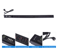 OEM ODM Barrette d'alimentation verticale longue pour rack, PDU intelligent RJ45, gérée par web, avec surveillance numérique en temps réel et contrôle individuel des prises