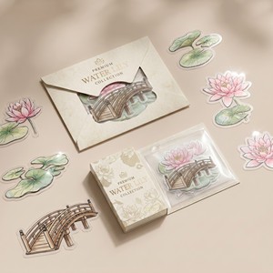Autocollants transparents pour scrapbooking personnalisés sur le thème des nénupharas <span class=keywords><strong>de</strong></span> <span class=keywords><strong>Monet</strong></span>, autocollants en encre cristalline 3D, pack d'autocollants - Product Image 4