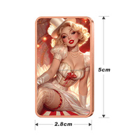 Pièce de collection personnalisée « Lady Pin-up de Noël » en cuivre fin .999, 1 once, motif beauté, barre de cuivre massif de 1 once