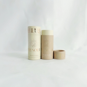 Conteneur de maquillage cosmétique de tube d'emballage de papier de carton de cylindre recyclable biodégradable pour le baume à lèvres de poussée de brillant à lèvres disparaissant - Product Image 4