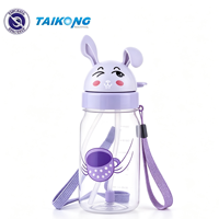 Bouteille d'eau mignonne pour tout-petits avec paille et poignée, anti-fuite, en Tritan, vente en gros, pour enfants