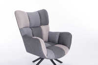 Fauteuil pivotant surdimensionné de luxe moderne en tissu pour salon, fauteuil de détente