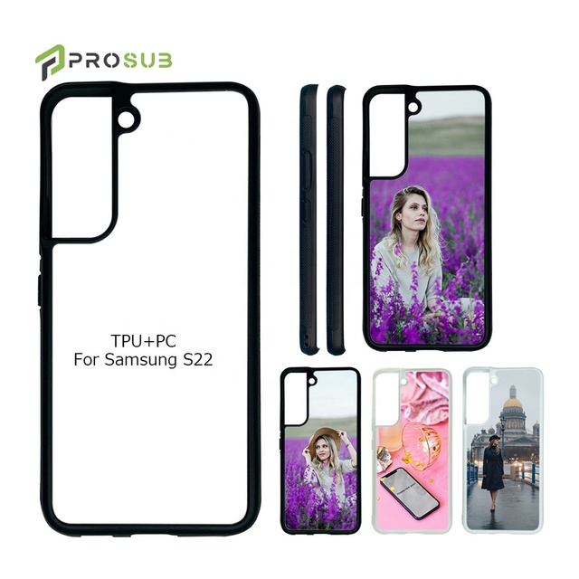 Prosub Sublimation Blank Phone Case for Samsung S22 S23 2D TPU PC Custom Printing Sublimation Protective Mobile Covers