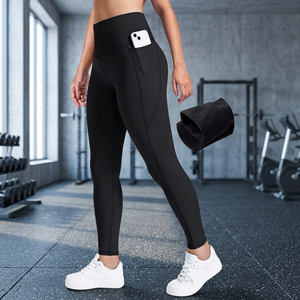 Pantalones Largos de Cintura Alta para Mujer, con Forro Polar, Elásticos, de Spandex/Nylon, Ropa Interior Térmica de Invierno, Levanta Glúteos, para Yoga - Product Image 3