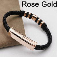 Câble USB Type-C portable de haute qualité, bracelet en cuir, câble de charge et de données, cuivre pur, plaqué or 24 carats, pour écouteurs iOS et ordinateur