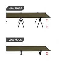 Lit de camping pliable de haute qualité, robuste, réglable, pour l'extérieur, cadre en alliage d'aluminium ultraléger, portable, simple