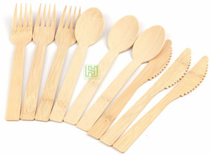 Juego de <span class=keywords><strong>Cubiertos</strong></span> de Bambú Biodegradables Desechables Ecológicos para Fiestas, Cuchillo, Tenedor y Cuchara para Comida para Llevar - Product Image 3