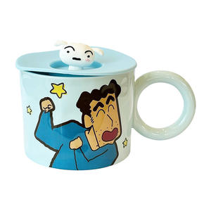 Crayon Shinchan Ceramic Mug With Lid And Handle Cartoon Design For Office Or Home Use - Product Image 5