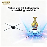 Écran d'affichage LED AZMAX 65 cm (25,6 pouces) pour signalisation numérique et affichage, ventilateur holographique 3D, équipement publicitaire commercial