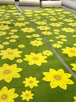 Tapis en peluche vert imprimé personnalisé - Tapis de bienvenue de golf à motif floral exclusif avec logo, tapis de sol pour ascenseur, résistant à l'eau, en laine/soie