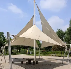 PVDF PTFE ETFE Triangular Shading Fabric Tent Sail Architecture Membrane Structure