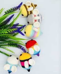 Rinbow Bee Little Crochet Colorful Bee Amigurumi Cute Kawaii Crochet Bee Amigurumi - Product Image 4