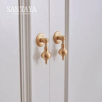 Poignées en laiton brossé Santaya pour armoires de cuisine, boutons de tiroir de chambre à coucher, poignées de meubles suspendues