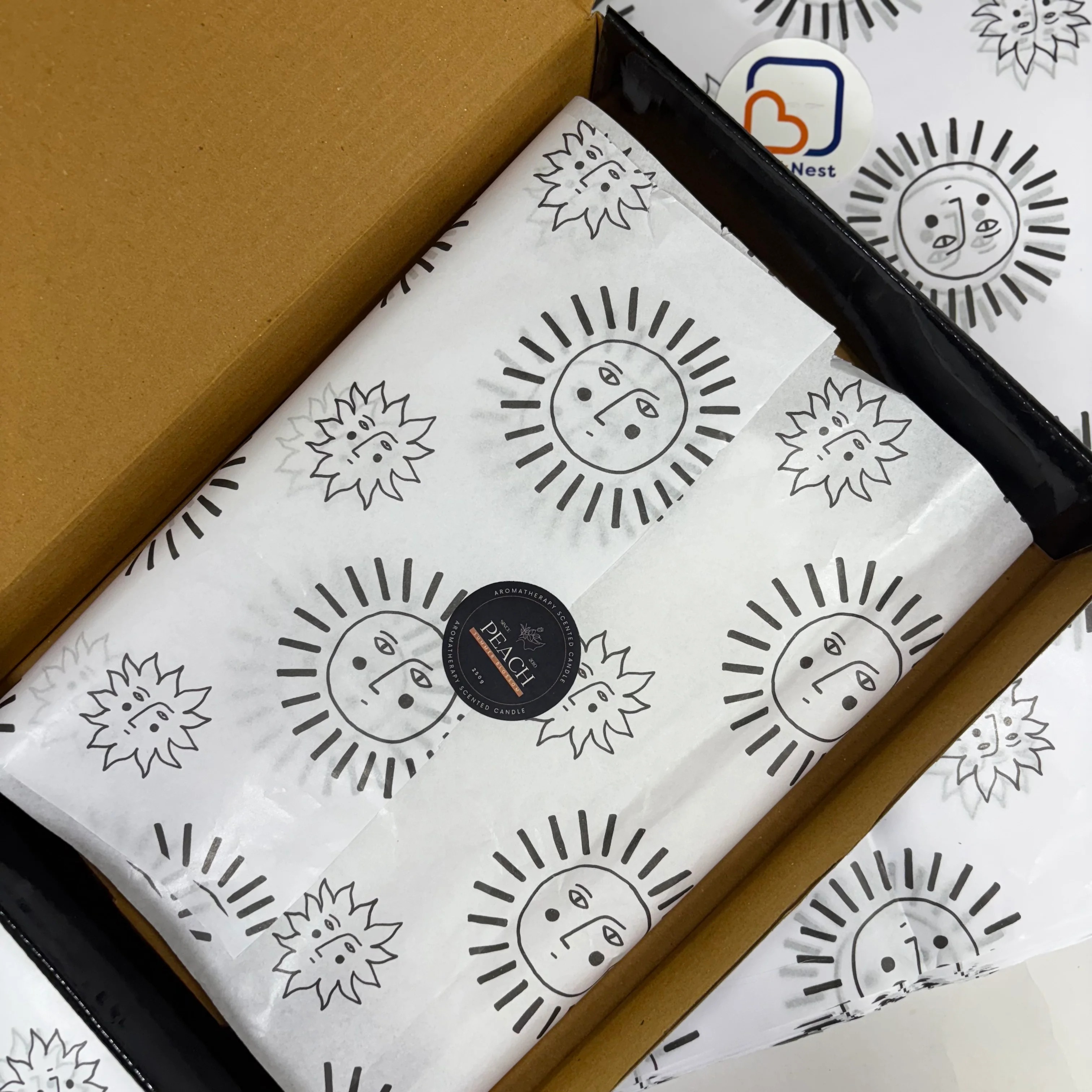 Custom Wrapping Tissue Paper for Gift Wine Packaging Eco Friendly Printed Tissue Paper in Bulk
