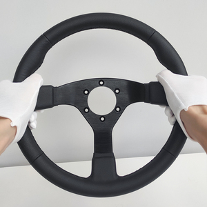 Volant sport en cuir grain litchi premium 320 mm, profondeur 55 mm, à rayons brossés, pour simulateur de course, direct usine - Product Image 3