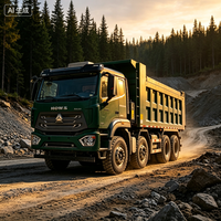 Truk Tipper Tambang HOWO NX 8X4 Terbaru Lampu LED Terang Truk Dump Berat untuk Konstruksi Malam Hari