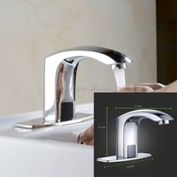 Robinet de lavabo moderne monotrou en laiton avec capteur, à poser sur le comptoir, pour salle de bain d'hôtel