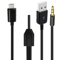 Kabel Koneksi Jack Audio Standar 2 in 1 Mini Micro USB ke USB 3.5mm Aux untuk Samsung I9300 I9220