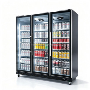 Grand congélateur commercial à porte vitrée, adapté aux supermarchés et aux épiceries. - Product Image 1