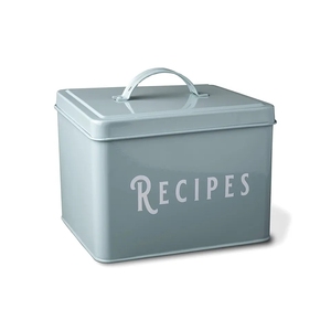 Galvanized Metal Storage Box with lid recipes storage box Container Box Organization canister for counter top