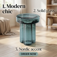YOUTAI Meilleur prix Table basse moderne en verre trempé de haute qualité, coins arrondis, petite table à thé pour salon