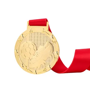 Professionele Casting Award Sport Maken Metalen Medaille Met Lint Custom Basketbal Voetbal Gouden Medailles
